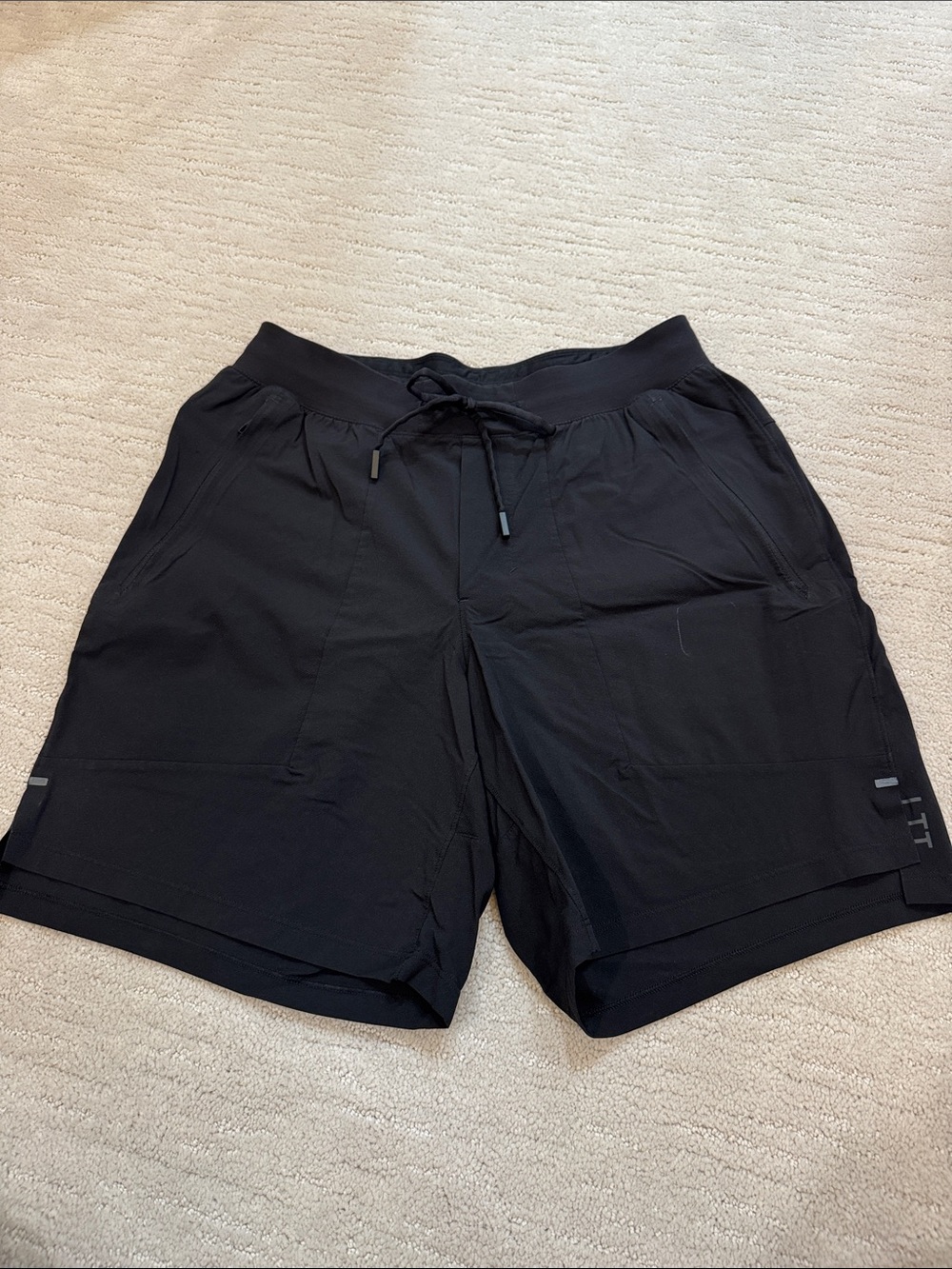 lululemon athletica Men's Black Athletic Drawstring Shorts 6” inseam